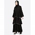 Designer abaya with multiple bell layered- Black